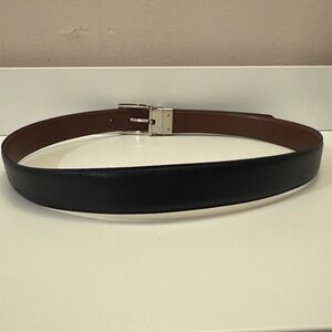 Men's Black and Brown Leather Belt size 34 dress belt‎